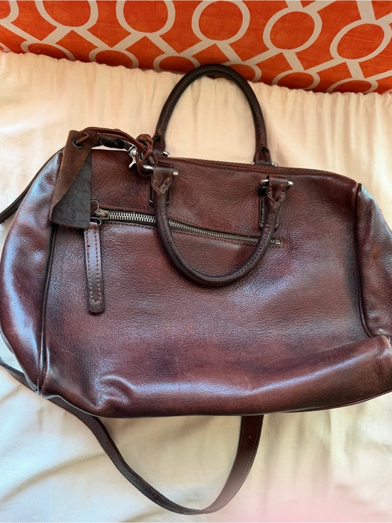 A.S.98 Handbags - A.S.98 Rich Brown Leather Satchel with Top Handles
